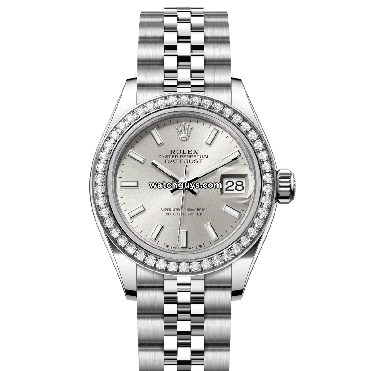 Rolex Datejust 279384RBR Silver Index Jubilee