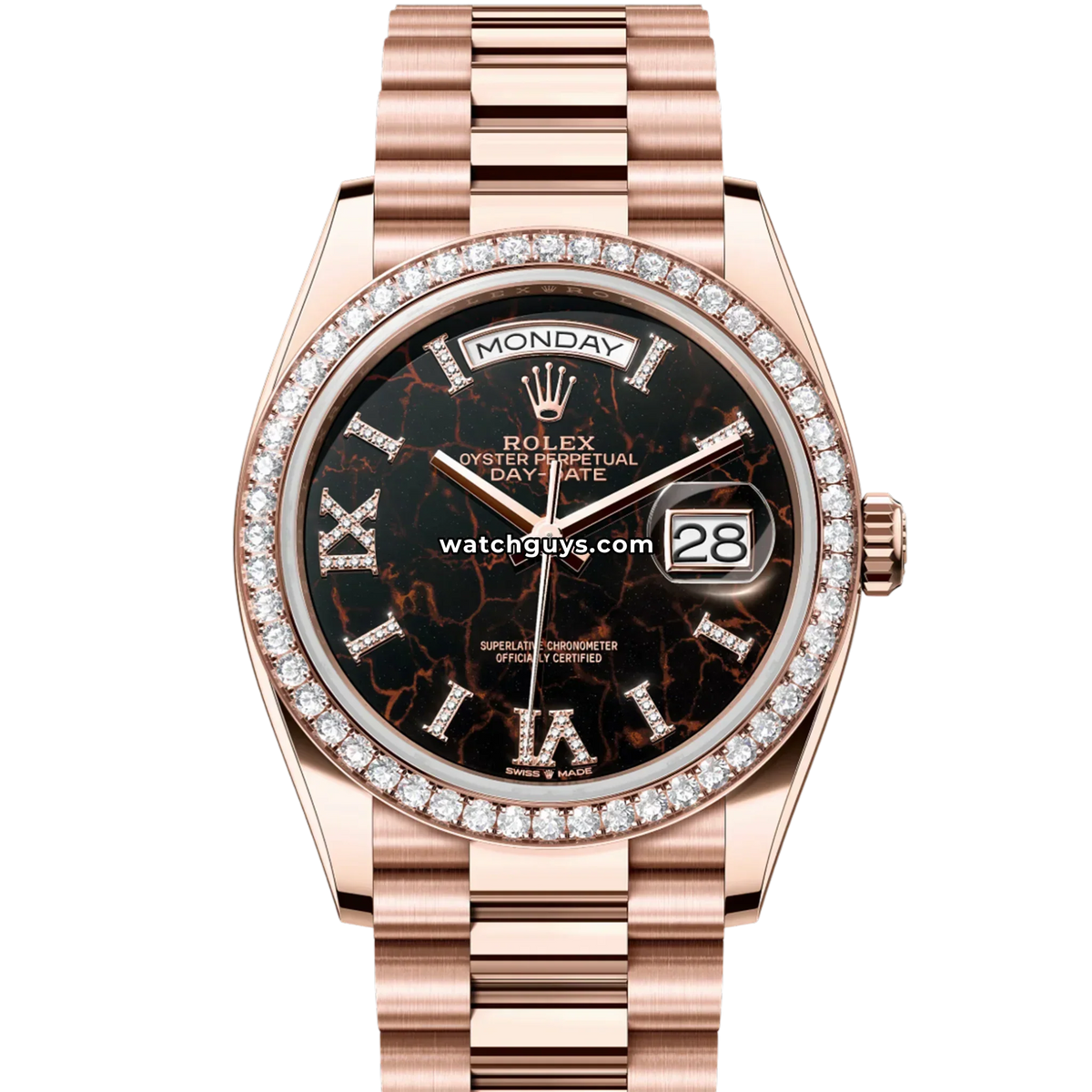 Rolex Day-Date 128345RBR Eisenkiesel Diamond