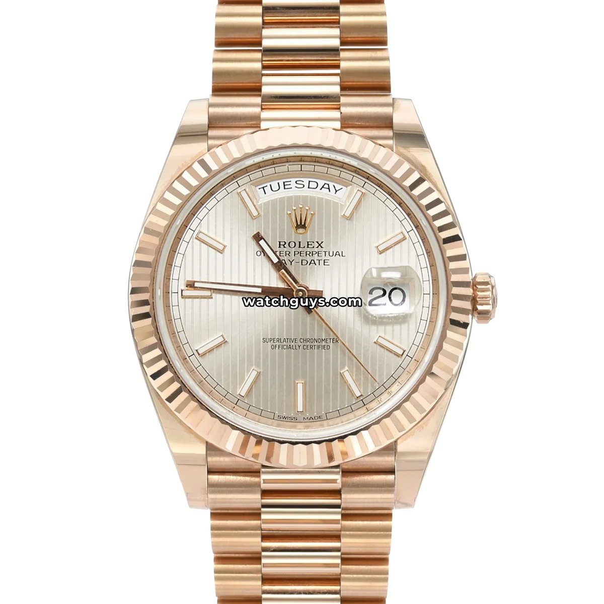 Rolex Day-Date 228235 Sundust Stripe Motif Index