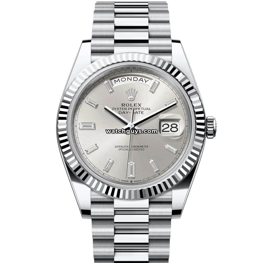 Rolex Day-Date 228236 Platinum Silver Diamond President