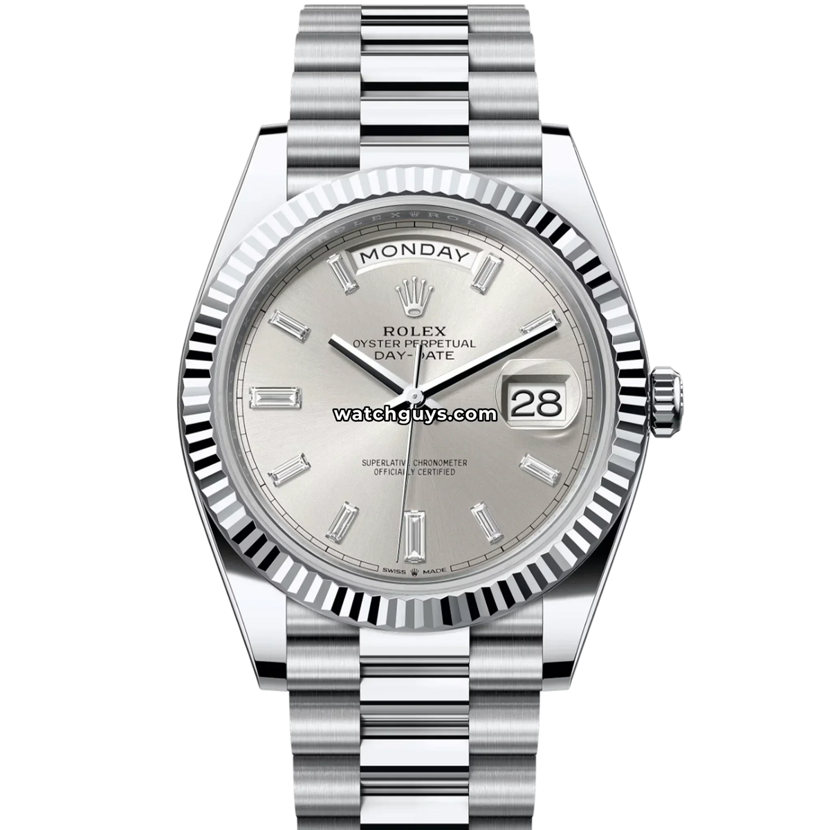 Rolex Day-Date 228236 Platinum Silver Diamond President