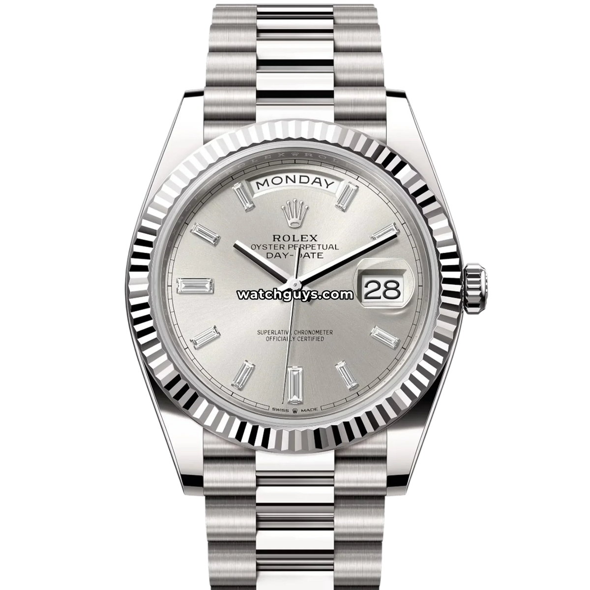 Rolex Day-Date 228239 Silver Diamond President