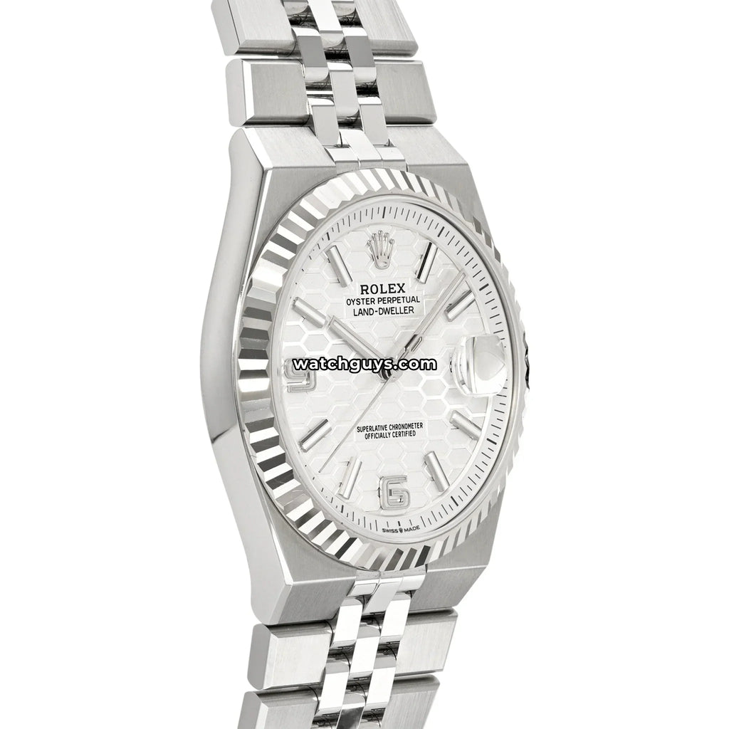 Rolex Land-Dweller 127334 White Honeycomb Motif