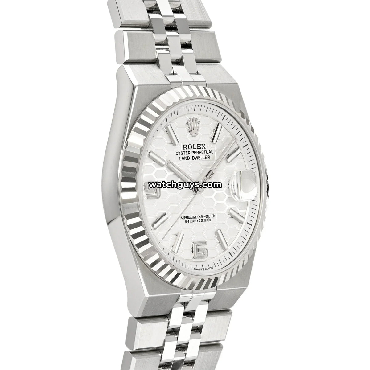 Rolex Land-Dweller 127334 White Honeycomb Motif