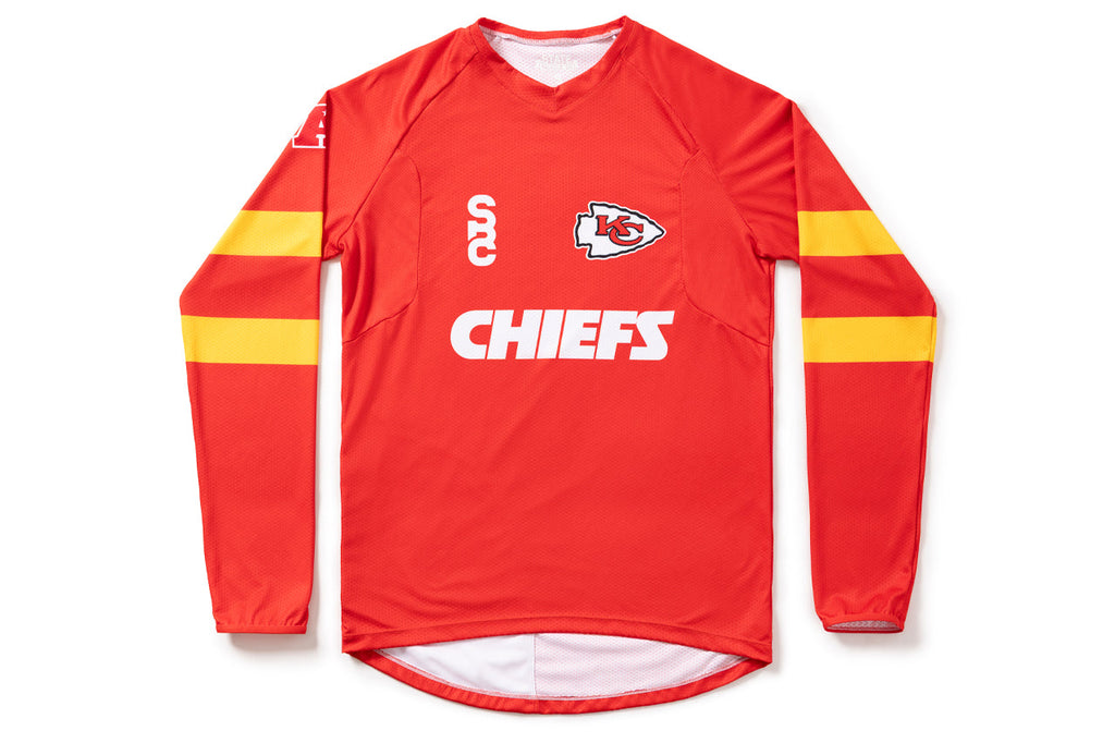 #NFLJ-KC – NFL Collection | Long Sleeve MTB Jersey – KC Chiefs (Size Small, Like-New – Washed for Photos)