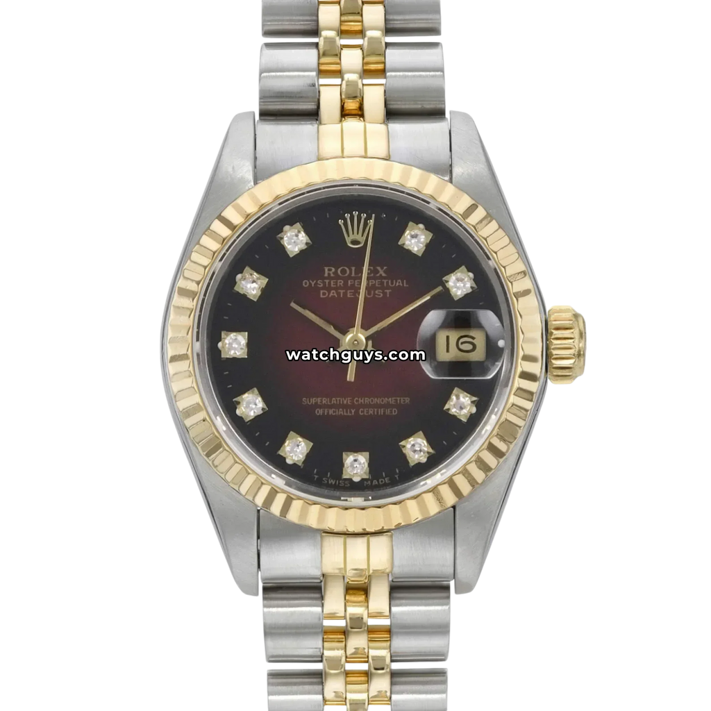 Rolex Datejust 69173 Red Vignette Diamond