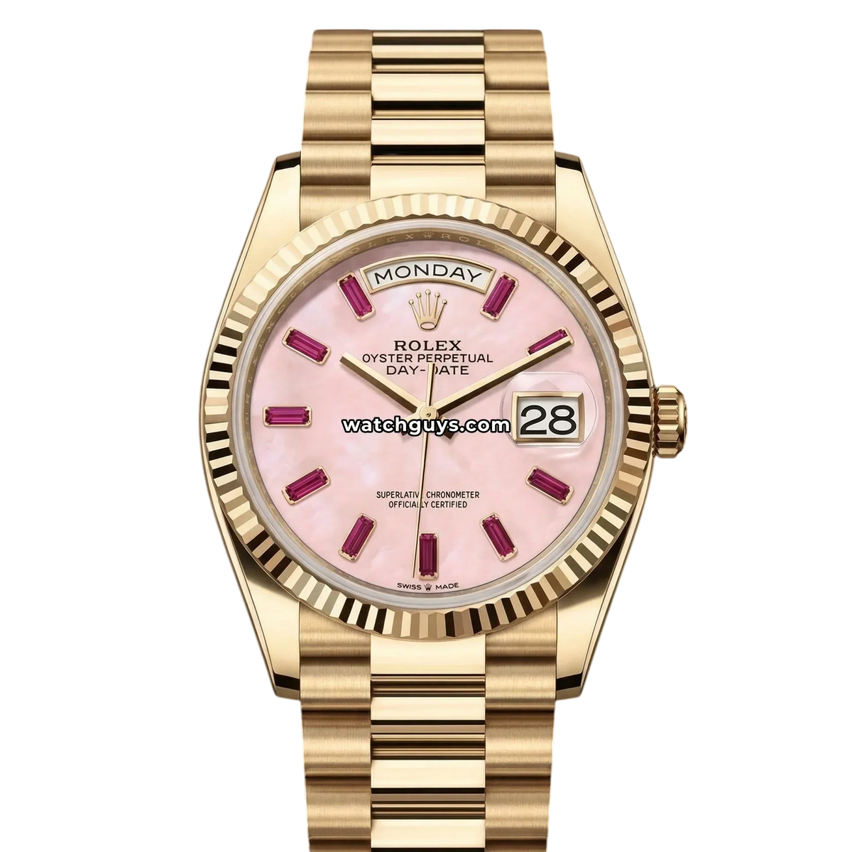 Rolex Day-Date 128238 Pink Opal Rubies