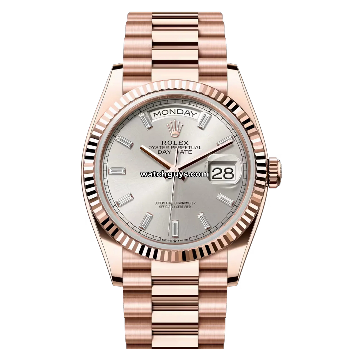 Rolex Day-Date 128235 Silver Diamond