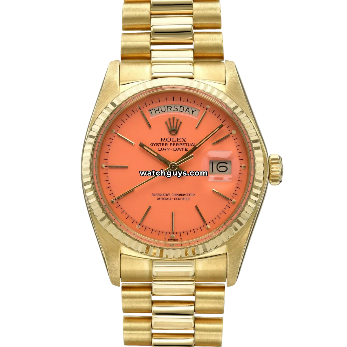 Rolex Day-Date 18038 Salmon Stella Dial