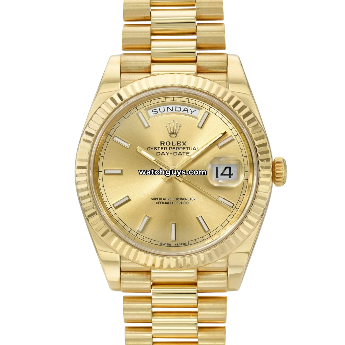 Rolex Day-Date 228238 Champagne Index President