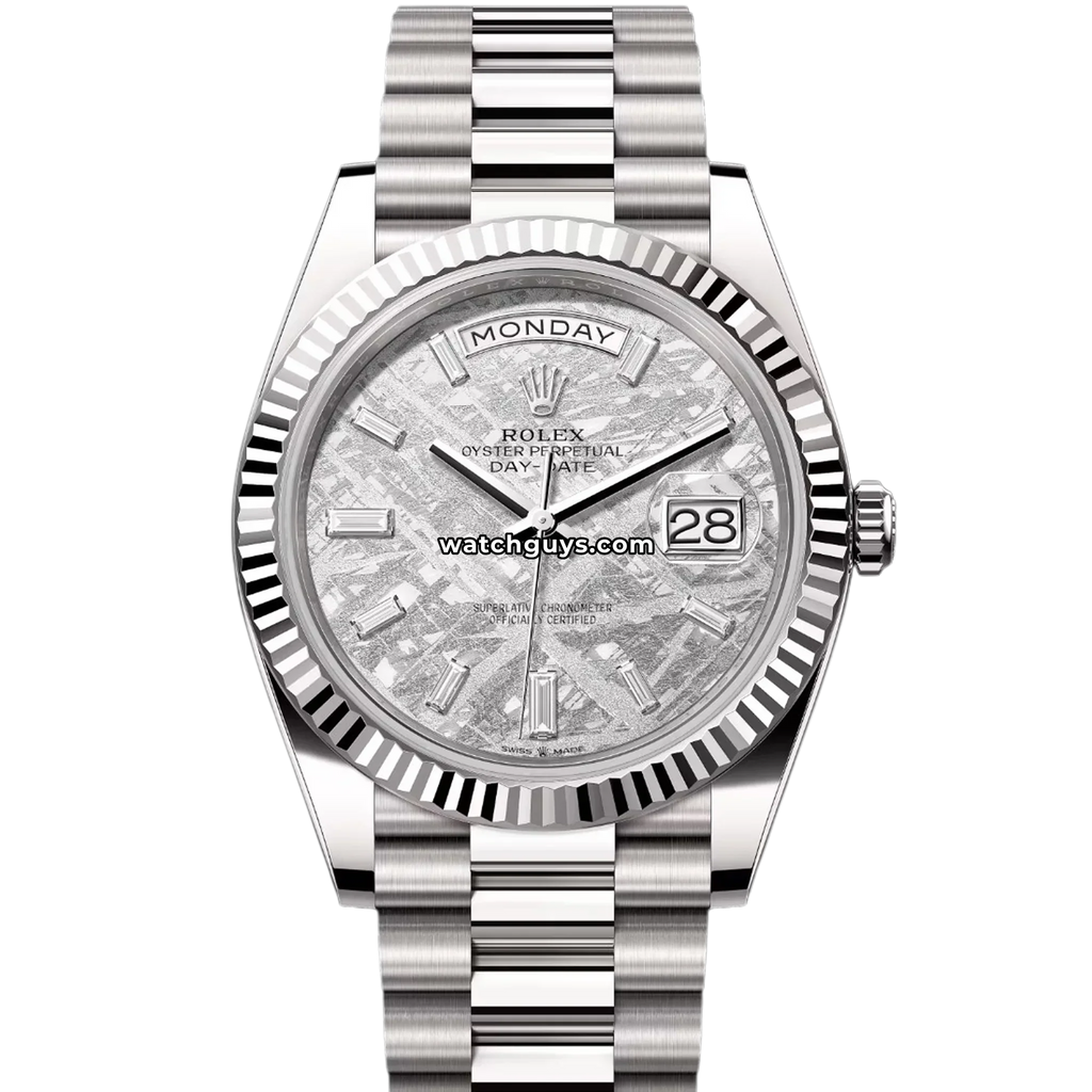 Rolex Day-Date 228239 Meteorite Diamond Baguette
